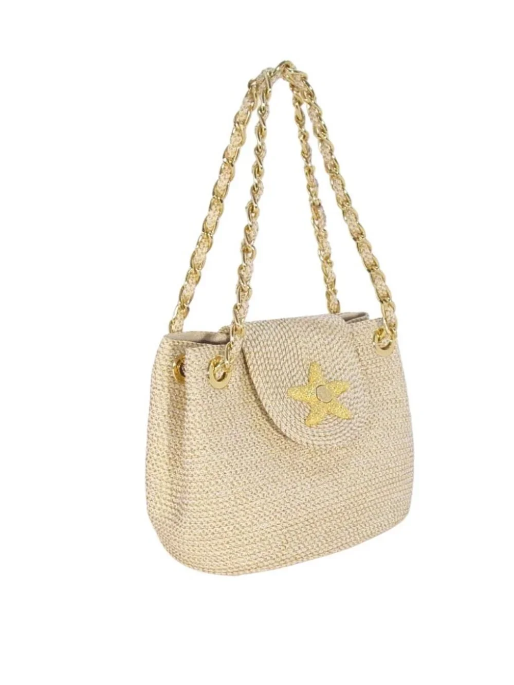ERIC JAVITS Mini Sqishee Star Gold Starfish Chain Shoulder Bag $335 - Picture 6 of 11